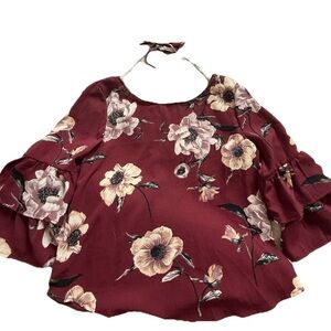Floral Burgundy Women's Top